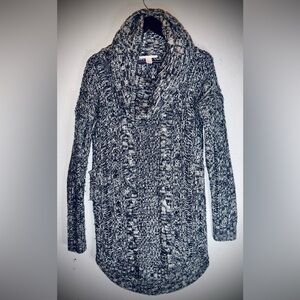 Victoria’s Secret Chunky Cable Knit Cowl Neck Sweater Dress Medium Black Grey